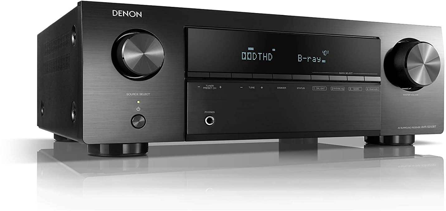 Denon AVR-X250BT 5.1 Ch. 4K Ultra HD AV Receiver with Bluetooth (Black)